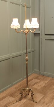 Rococo Brass Candelabra Floor Lamp, Standard Lamp