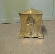 Ruskin Style Arts And Crafts Coal Box With Spades
