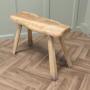 Rustic Stool from a Slice of Solid LiveEdge of Yew