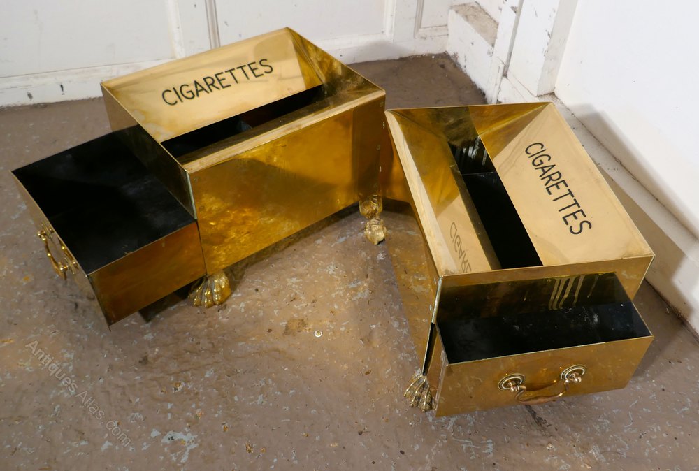 Antiques Atlas Set 4 Art Deco Vintage Brass Hotel Floor Ashtrays