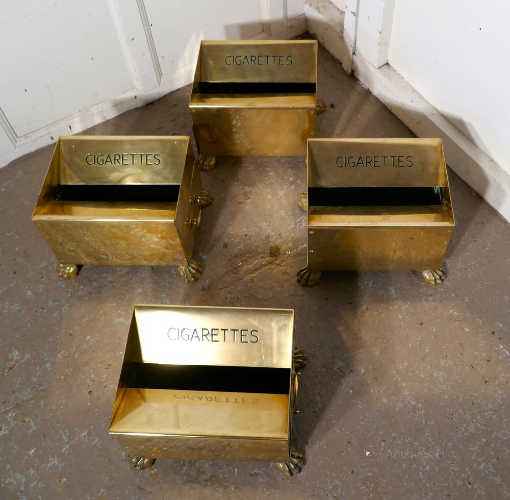 Antiques Atlas Set 4 Art Deco Vintage Brass Hotel Floor Ashtrays