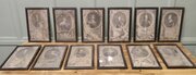 Set Of 12 Original Framed Jacobus Howbraken Prints