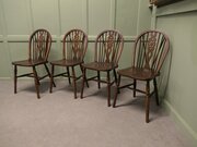 Set Of 4 Beech & Elm Wheel Back Windsor Chairs