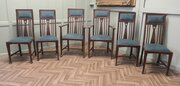 Set Of 6 Arts And Crafts Dining Chairs 
