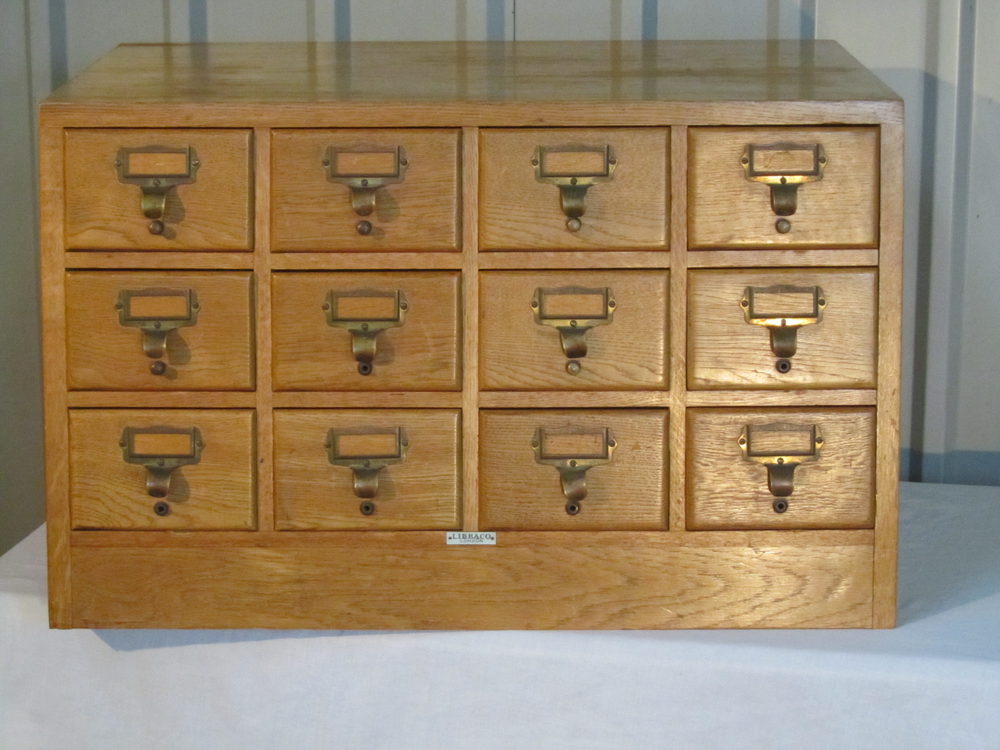 Solid Golden Oak Sloping Card Index Filing Cabinet Antiques Atlas