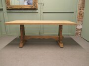 Stylish Art Deco Golden Oak Refectory Dining Table
