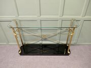 Stylish Brass And Glass Mid Century Console Table