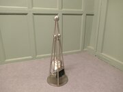 Stylish Modernist Steel Fireside Companion Set, 