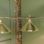 Superb Large Brass Triple Dining Table Light