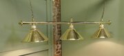 Superb Large Brass Triple Dining Table Light