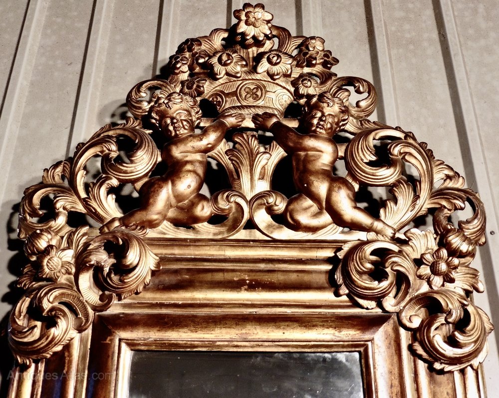 Antiques Atlas - Superb Large Early 19th Century Carved Gilt Mirror