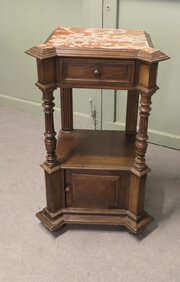 Tall French Walnut Side Cabinet