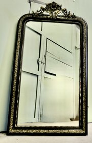 Tall Napoleon III  Black Gold Pier Mirror