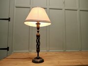 Turned  Painted Hollow Barley Twist Table lamp
