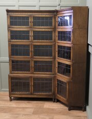 Unusual “Minty” Oak Corner Barristers Bookcase