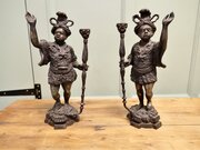 Venetian Style Cast Brass Candlestick Figures
