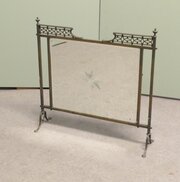  Victorian Arts And Crafts Brass Mirror Fire Screen