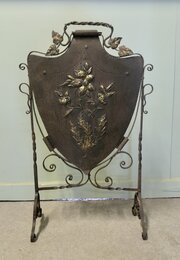 Victorian Arts And Crafts Gothic Shield Fire Screen