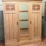 Victorian Ash Arts & Crafts Tripple Wardrobe Compa