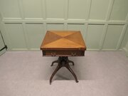 Victorian Envelope Card Table With Gaming Wells