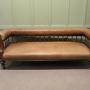 Victorian Open Arm Long Chaise in Leather