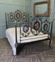 Victorian painted Iron Double Bed