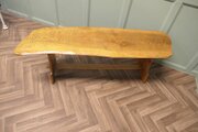 Vintage Hand Carved Live Edge Elm Coffee Table