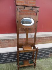 Antique 1930s Oak Hall Stand 