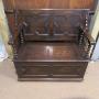 Antique Jacobean Style Oak Monks Bench 