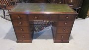 Antique Victorian Mahogany Knee Hole Writing Desk