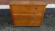 Antique Victorian Oak Chest Of Drawers