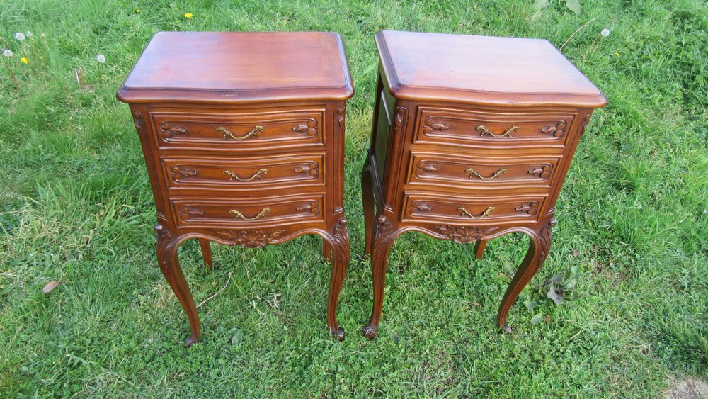 Antiques Atlas Pair Of Vintage French Cherry Wood Bedside Chests
