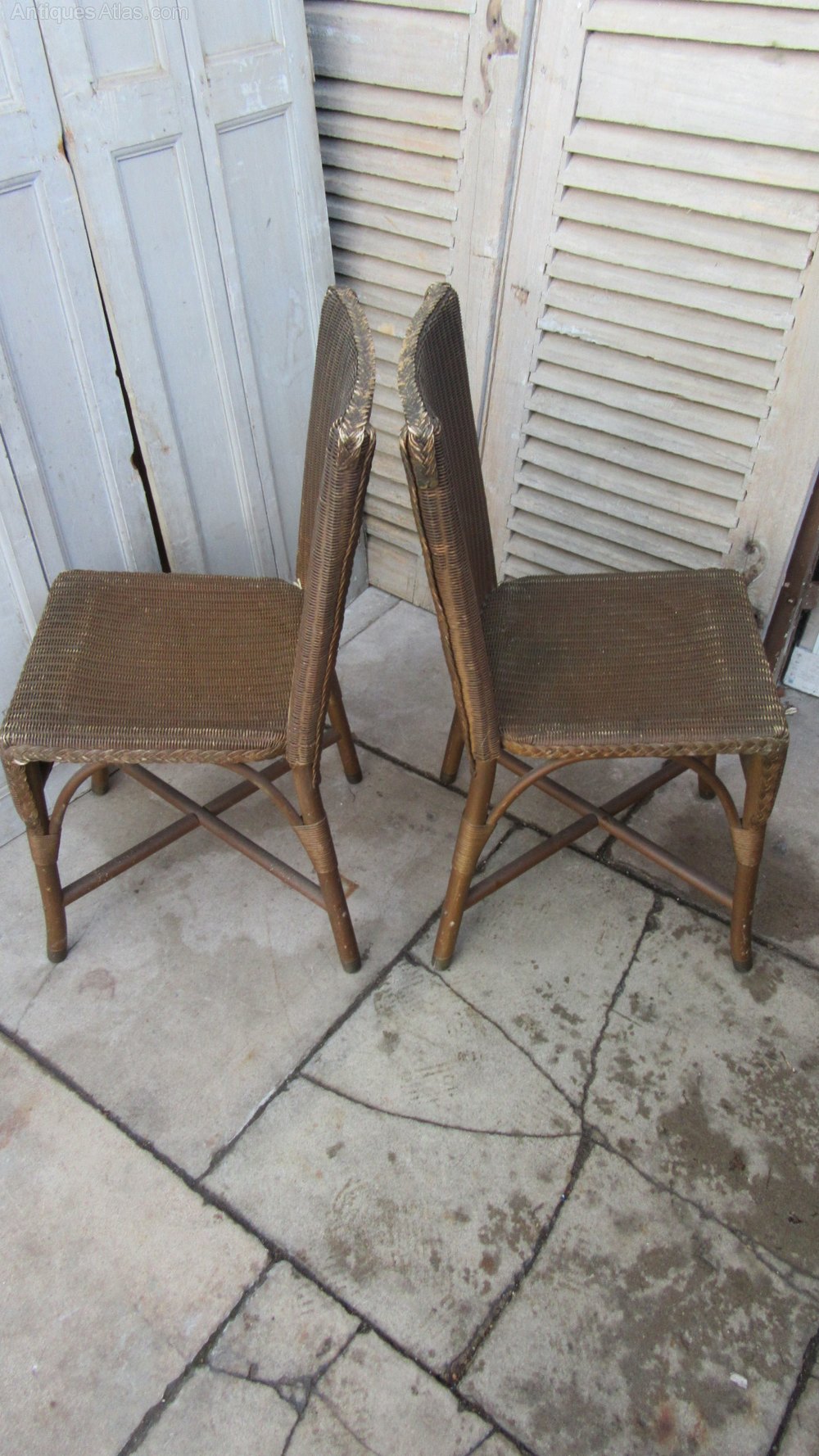 Pair Of Vintage Lloyd Loom Dining Chairs Antiques Atlas