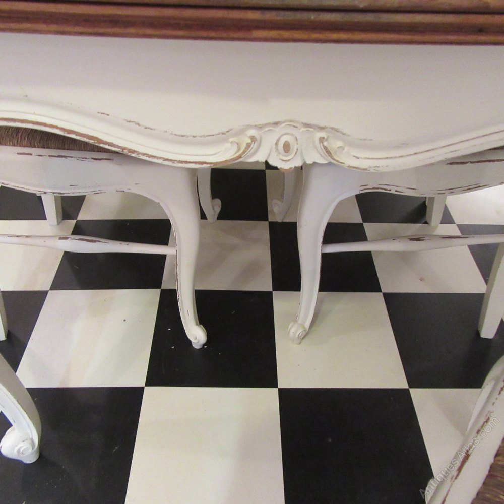 Antiques Atlas Vintage French Painted Dining Table & Six Chairs