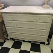 Vintage Painted Oak Chest Of Drawers