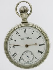 American Waltham Steel Open Face Pocket Watch 1930