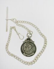 Silver Football Interest Fob 1918 On Silver Chain 