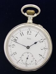 Silver Halda Swedish Open Face  Pocket Watch 1900 