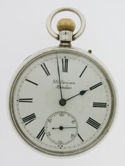 Silver J.W. Benson O/F Top Wind Lever P/W 1890