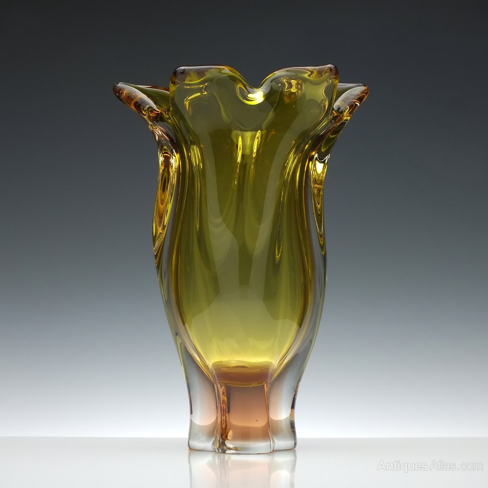 Antiques Atlas Czech Art Glass Vase By Josef Hospodka C1950