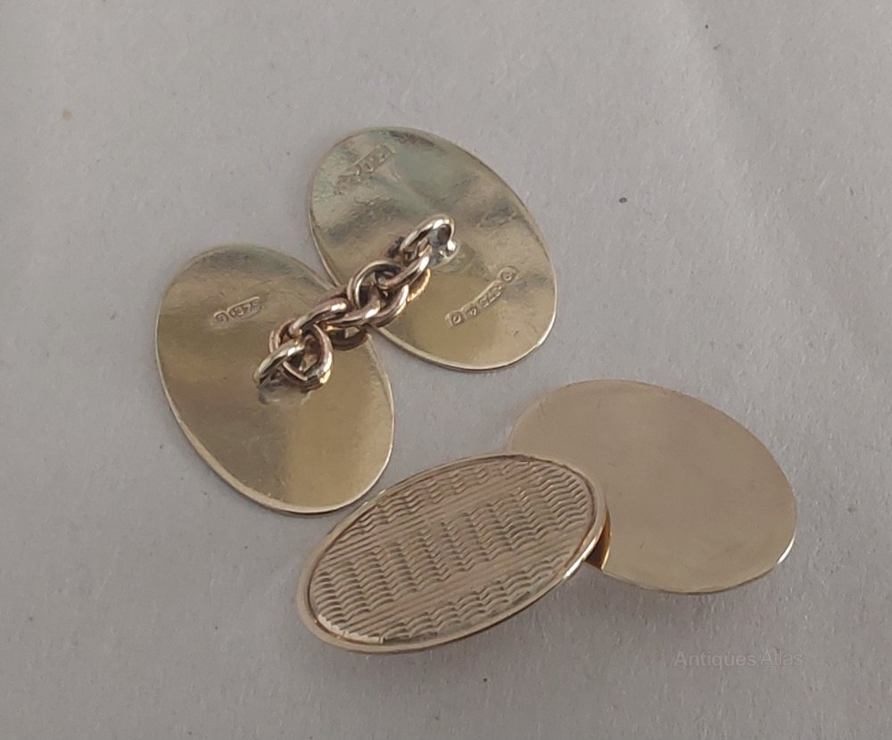 Antiques Atlas 9ct Gold Cufflinks, Birmingham 1963.