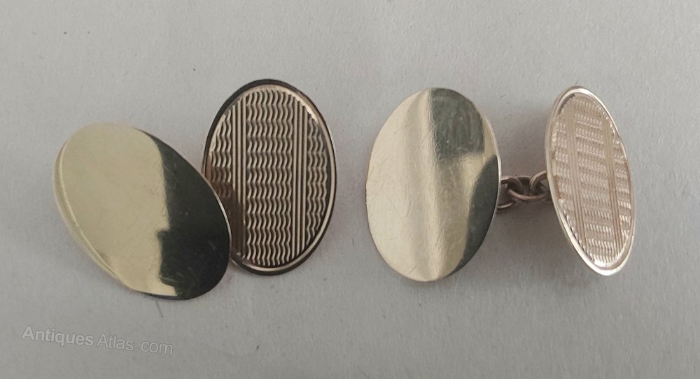 Antiques Atlas 9ct Gold Cufflinks, Birmingham 1963.