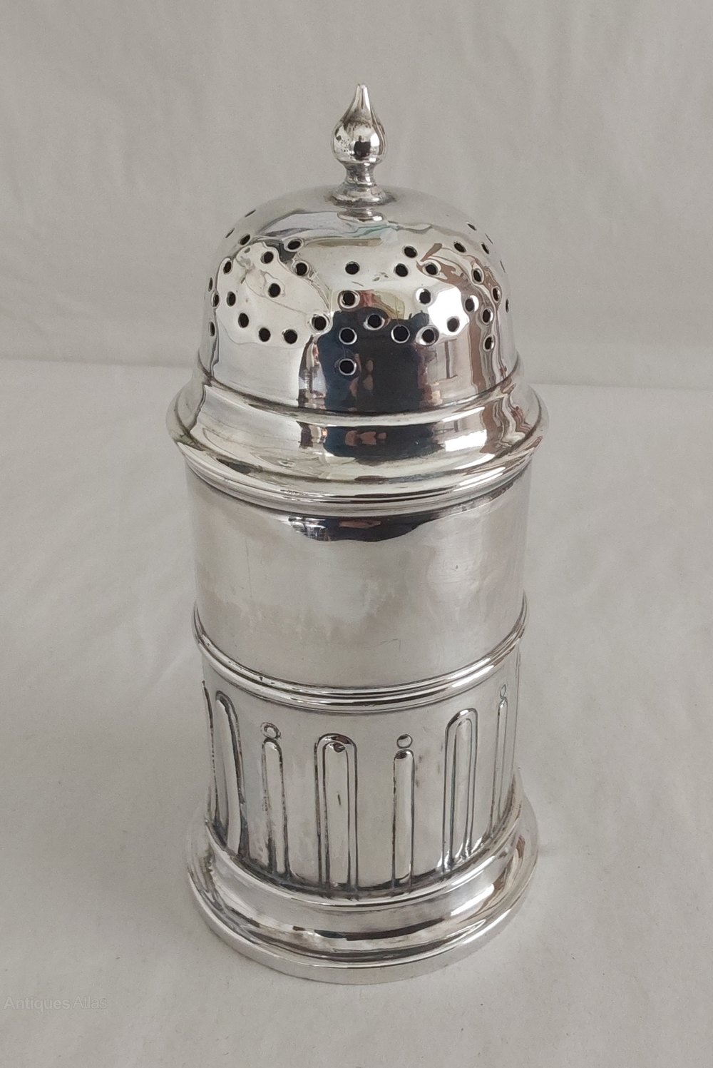Antiques Atlas Solid Silver Sugar Shaker, Hallmarked London 1888.