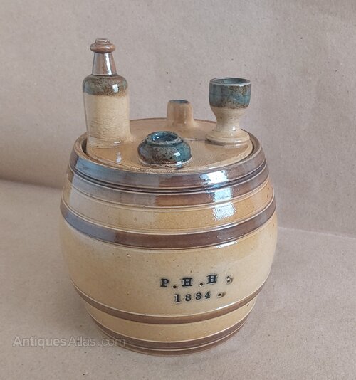 Antiques Atlas Stoneware Tobacco Jar Dated 1884.