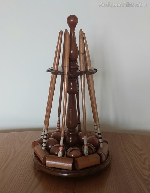 Antiques Atlas Edwardian Table Croquet Set, Boxed And Complete.