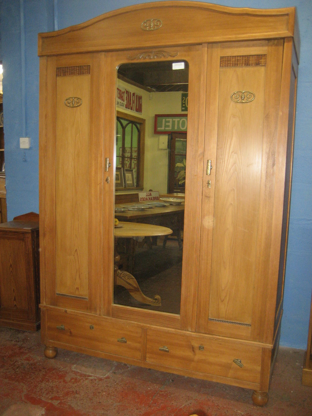 Edwardian Eastern European Pine Triple Wardrobe Antiques Atlas
