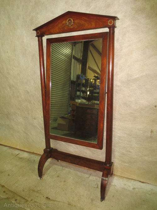 French Mahogany Cheval Mirror