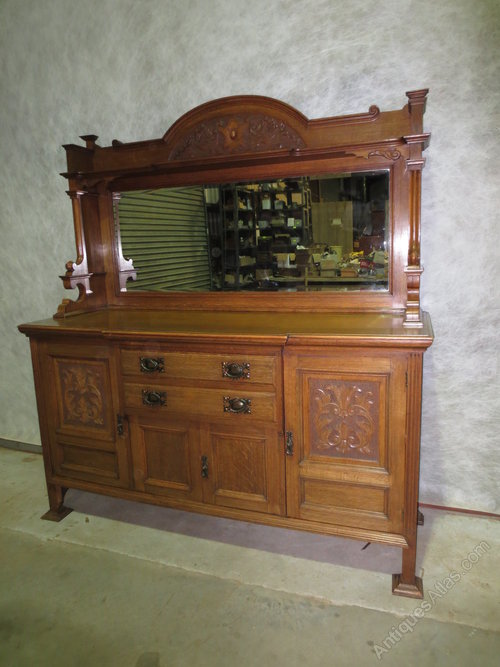 Mirror Backed Oak Sideboard Antiques Atlas