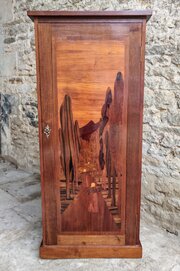 Mahogany Inlaid Cupboard In The Manner Of Galle