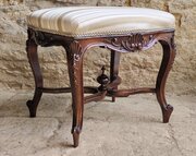Mahogany Rococo Style Stool Circa 1870 